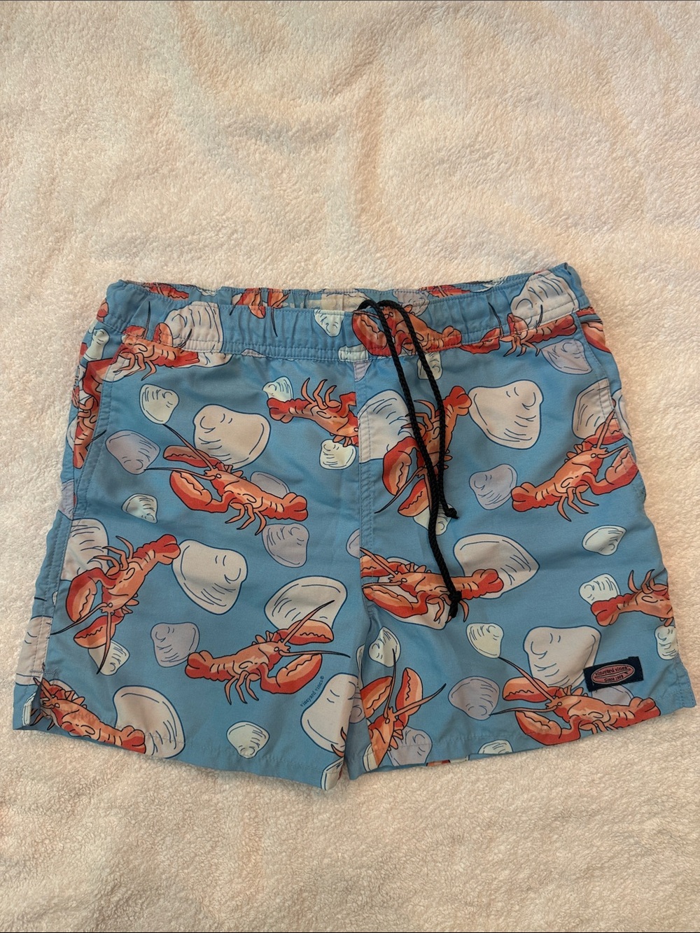 Vineyard Vines Lobster & Shell Print Swim Shorts sz 7